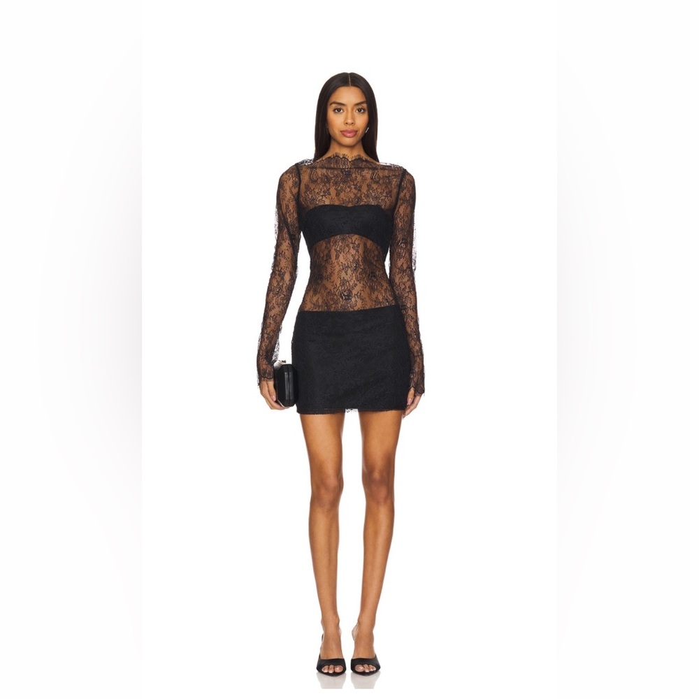 Lovers + Friends Elegant Black Lace Dress
